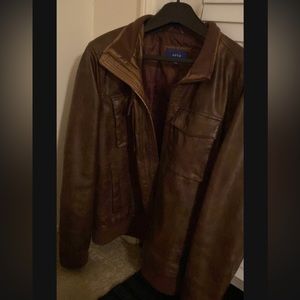 APT .9 Dark Brown Leather Jacket size XL